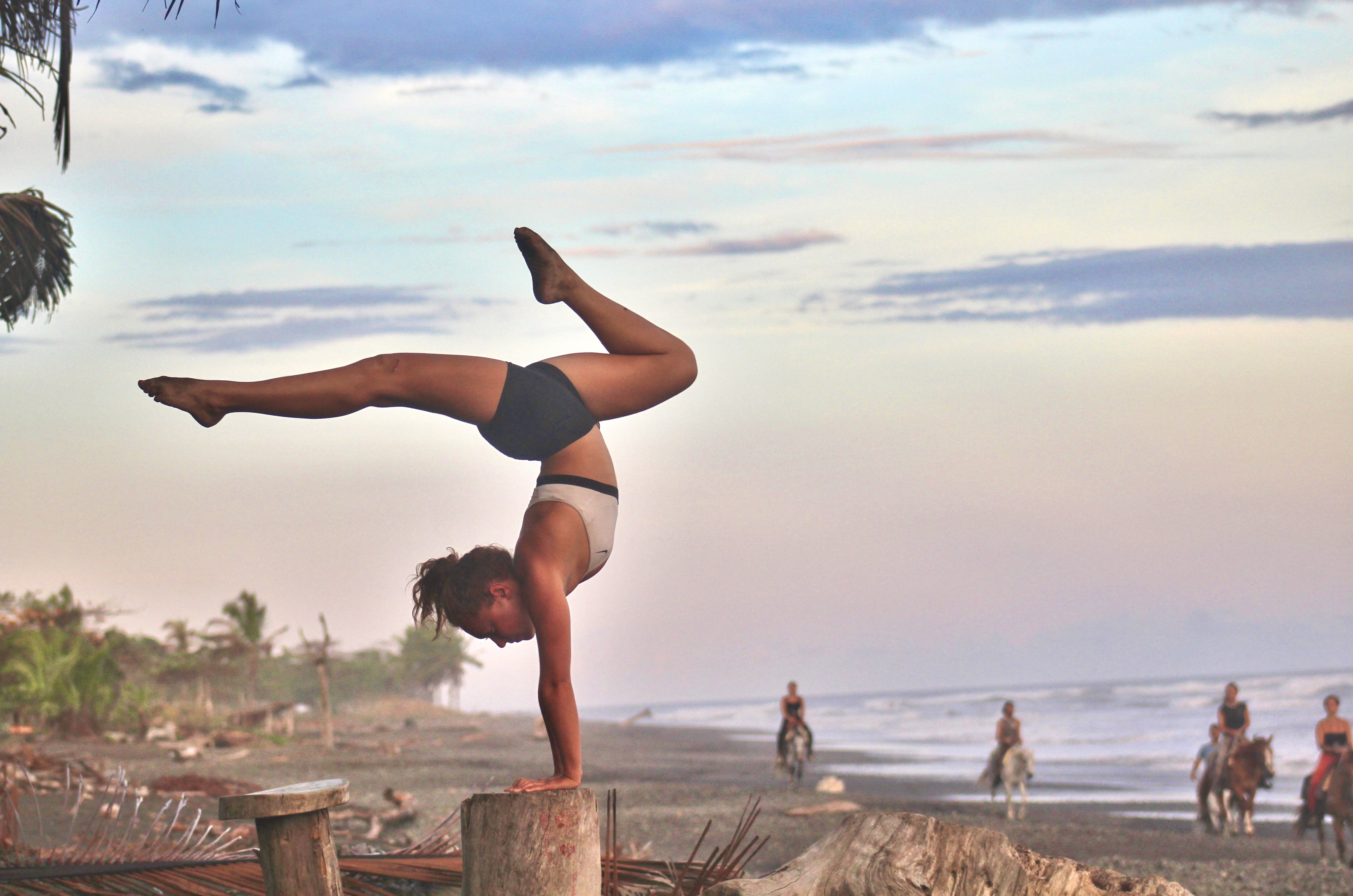 Lise practicing yoga