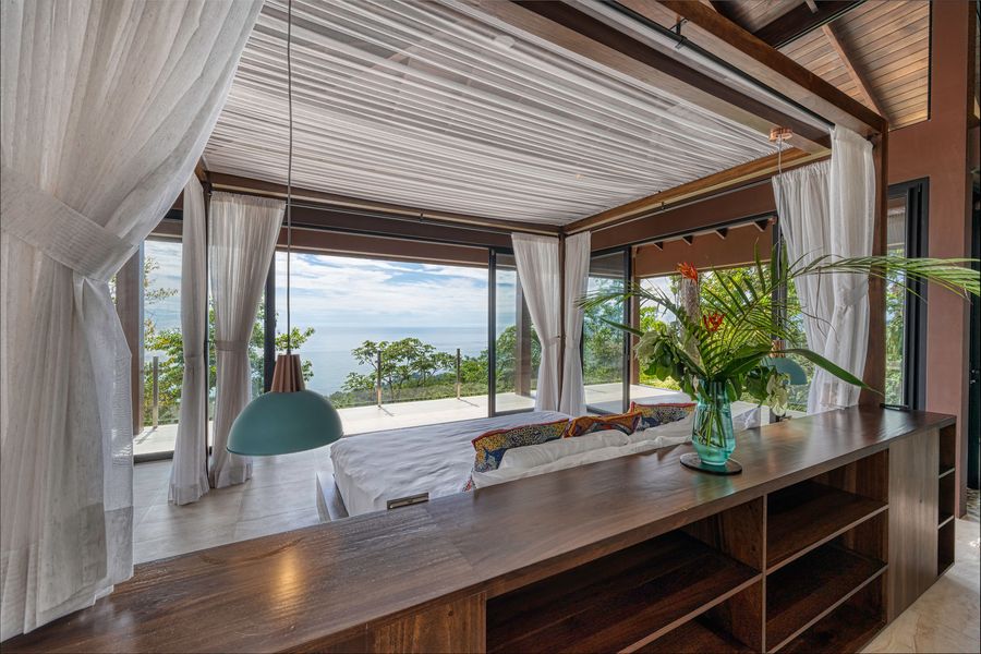 The bed and the ocean beyond
